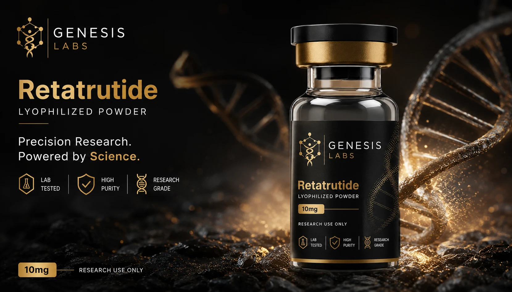Genesis Labs Australia — 99%+ purity research peptides, HPLC-MS verified, same-day dispatch Australia-wide